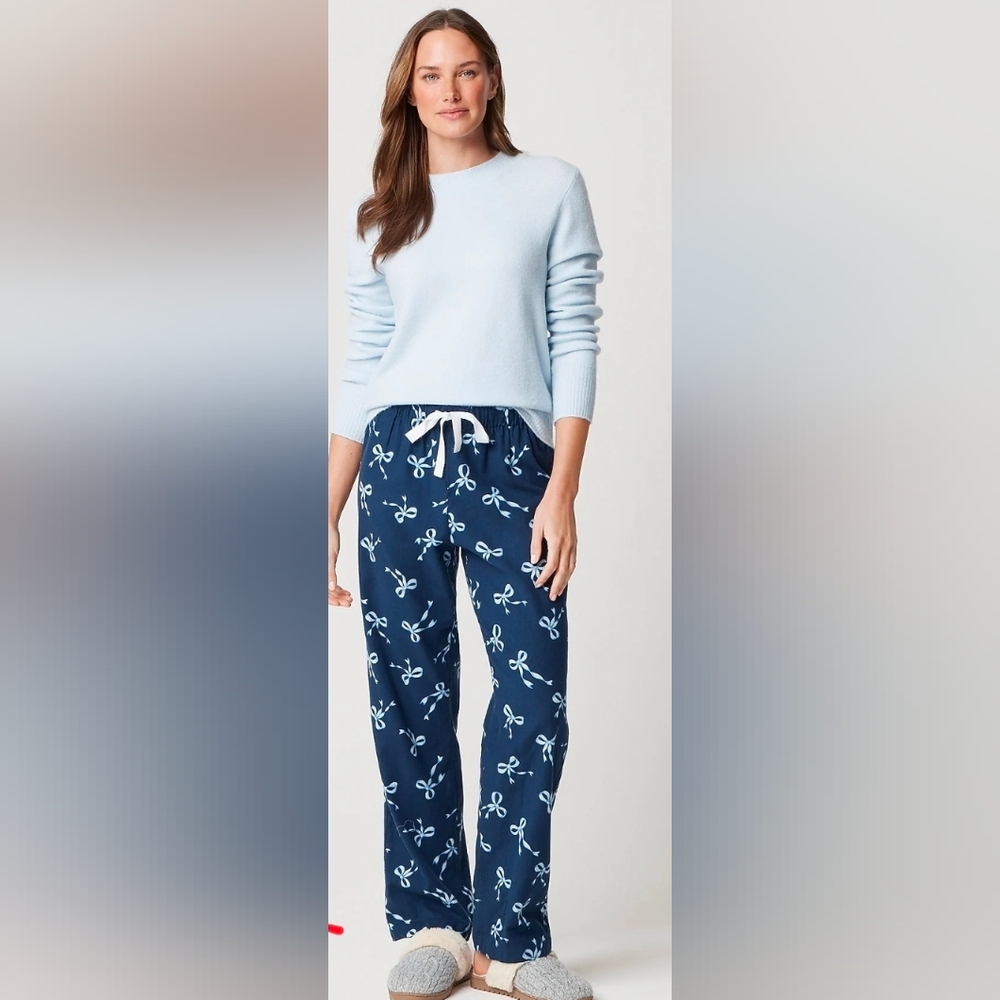 J. Crew Blue and White Bow Pajama Bottoms